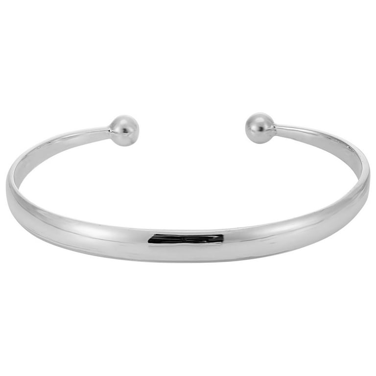 アクセサリー FLAT BANGLE, STERLING SILVER 925 C-SHAPE Amazon.com: Silverly Round Wide 925 Sterling Silver Bangle
