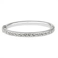 thumbnail image 1 of Silverly Women's 925 Sterling Silver Polished Greek Key Pattern Hinged Bangle Cuff Bracelet, 1 of 4