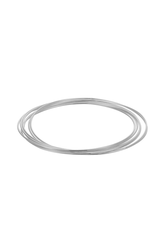 Women's 925 Sterling Silver Seven 7 Russian Style Wedding Thin Band Bangle Bracelet