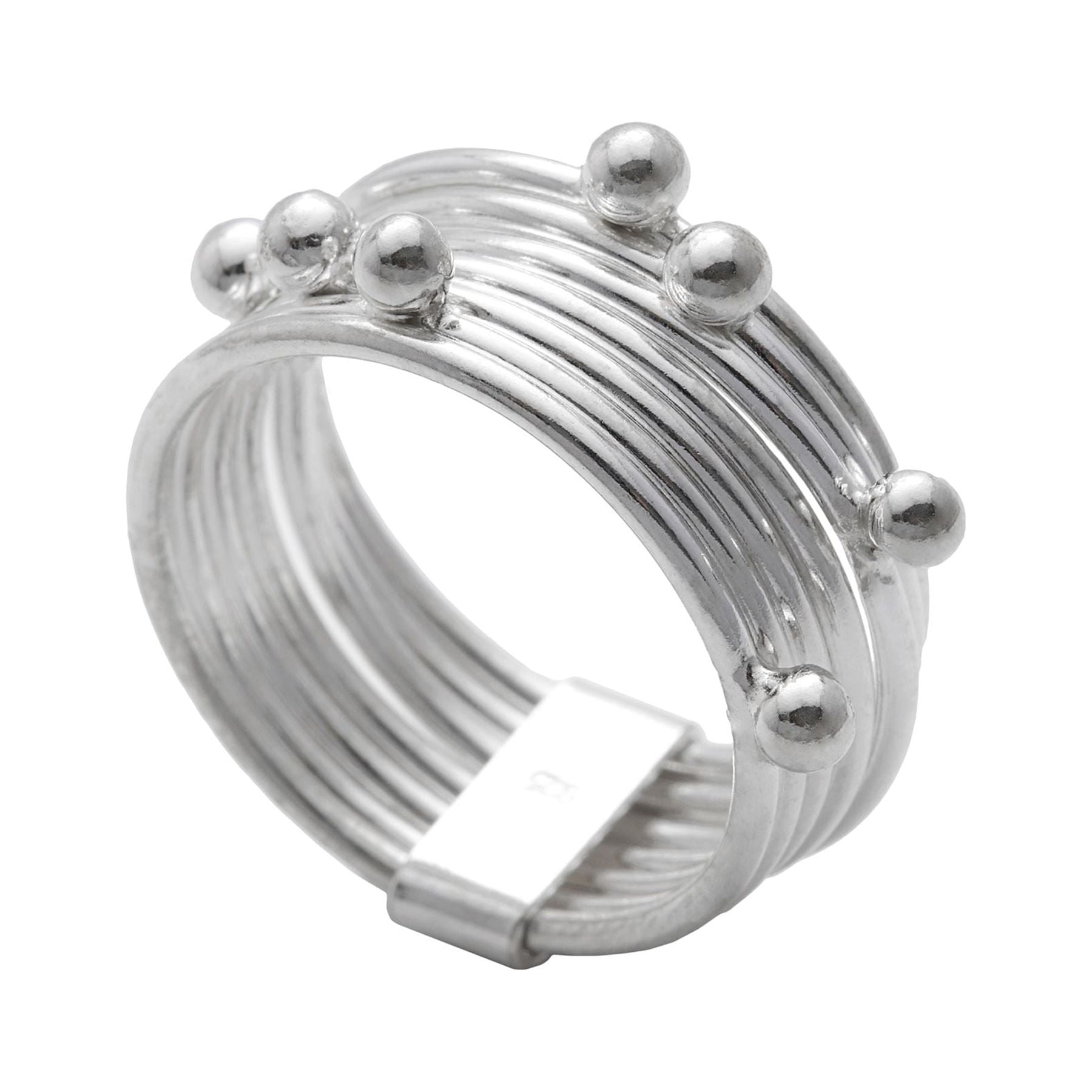 Silverly Women's 925 Sterling Silver Spinning Stackable 7 Interlinked ...