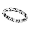 thumbnail image 1 of Silverly Women's 925 Sterling Silver Woven Rope Braid Plait Stackable Ring, 1 of 1