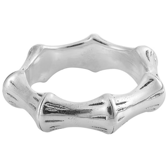 Silverly Women's Men's 925 Sterling Silver Bone Joint Bamboo Stick Wide Chunky Solid Band Ring