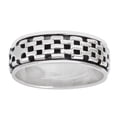 thumbnail image 1 of Silverly Women's Men's 925 Sterling Silver Brick Pattern Stone Wall Spinning Band Spinner Ring, 1 of 1