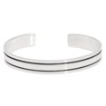 thumbnail image 1 of Silverly Women's Men's 925 Sterling Silver Oxidised Polished Lined Solid Cuff Bangle Bracelet, 1 of 6