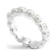 thumbnail image 1 of Silverly Womens 925 Sterling Silver Freshwater Cultured Pearl Swirl Band Ring, 1 of 1