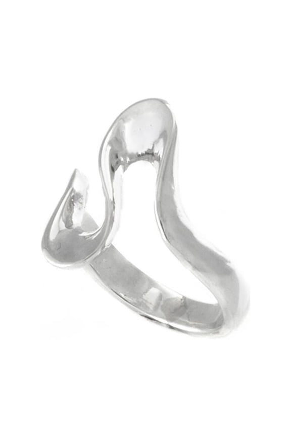 Womens 925 Sterling Silver "S" Swirl Twist Band Ring