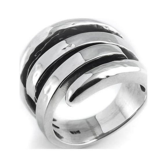 Silverly Wraparound Sterling Silver Ring - 925 Solid Silver Ring - Wide Thick Overlapping Hug Ring - Chunky Wrap Men's Ring - Ladies Rings - Statement Jewellery
