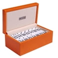 thumbnail image 1 of Silverman & Co. Double 9 Large White Domino Set - Orange Case, 1 of 7