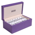 thumbnail image 1 of Silverman & Co. Double 9 Large White Domino Set - Purple Case, 1 of 7