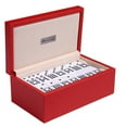 thumbnail image 1 of Silverman & Co. Double 9 Large White Domino Set - Red Case, 1 of 7