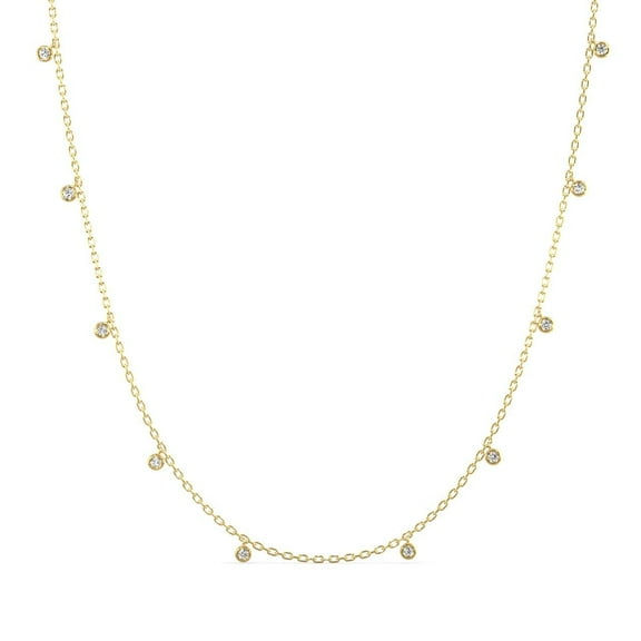 Silvermist Jewelry Diamond Distance Pendant Necklace 18K Yellow Gold over 925 Sterling Silver | Everyday Jewelry for Women, Birthday Gift for Her