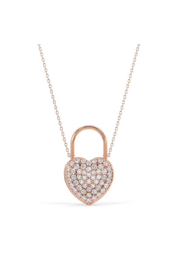 Heart Token Pendant Necklace 18K Rose Gold over 925 Sterling Silver | Everyday Jewelry for Women, Birthday Gift for Her