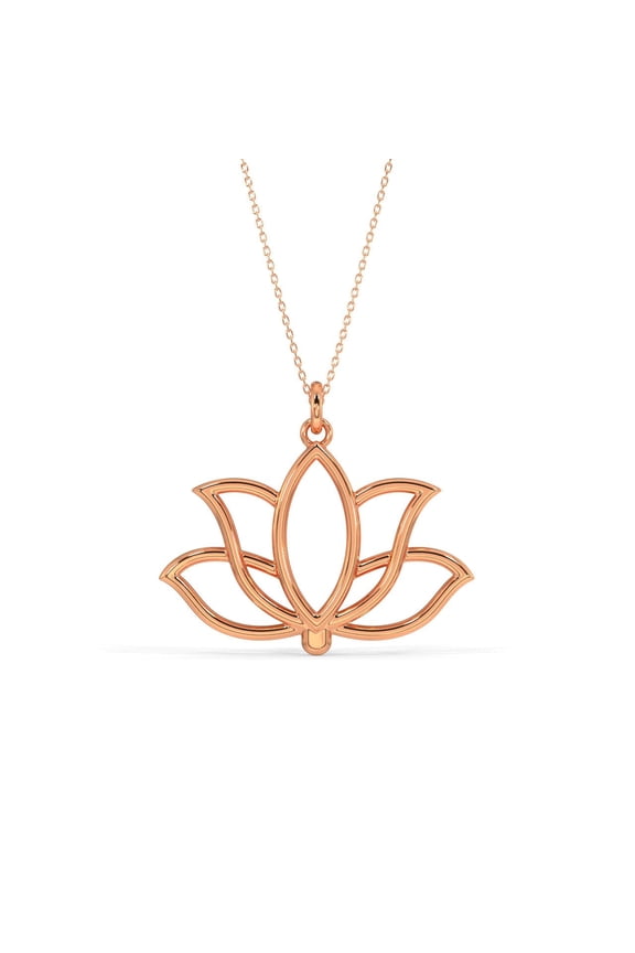 Precious Lotus Necklace 18K Rose Gold over 925 Sterling Silver | Everyday Jewelry for Women, Birthday Gift for Her