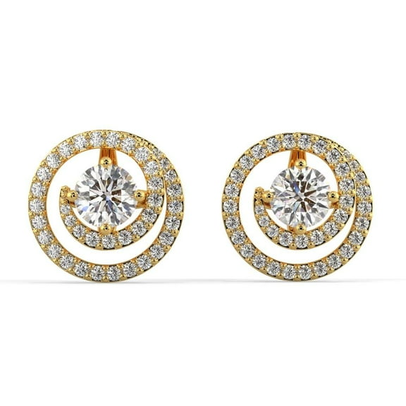 Silvermist Jewelry Whirlwind Diamond Jacket Earrings 18K Yellow Gold over 925 Sterling Silver | Everyday Jewelry for Women, Birthday Gift for Her