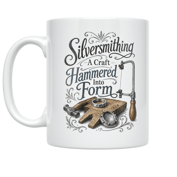 Silversmithing Craft Hammered Into Form - Jewelry Maker - 11 oz Ceramic Coffee Mug