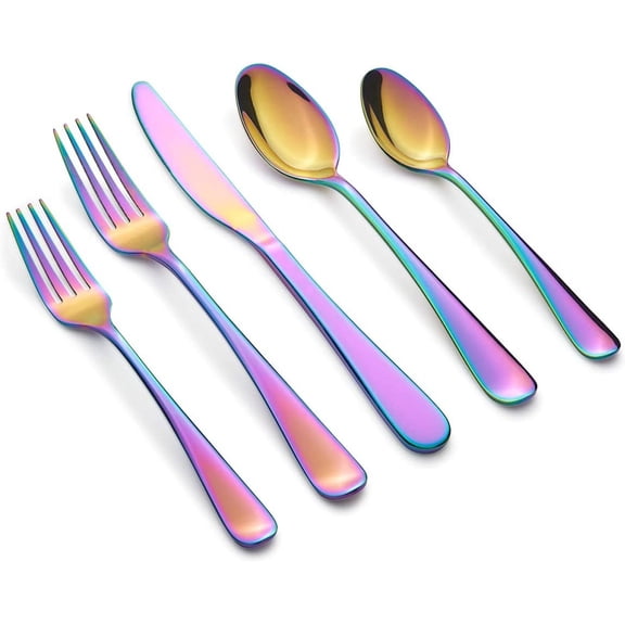 Silversmiths Rhiannon Rainbow Mirror 20-Piece Flatware Set, Service for 4