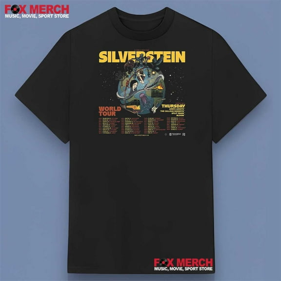 Silverstein Band North America World Tour 2025 Shirt, Unisex Short Sleeve T-shirt ,Black Color,Size M
