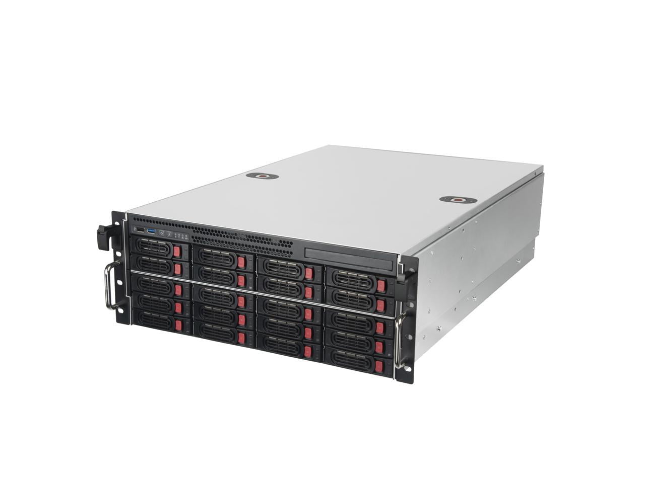 Silver 4U Rackmount Storage Server Chassis with Hot-Swappable Bays