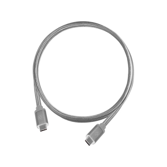 Silverstone CPU06C-1000 Charcoal USB 3.1 Gen 2 Type-C to Type-C with E-marker IC and support PD function cable,1 meter, Nylon Braided