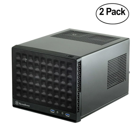 Silverstone Computer Case with Mesh Front Panel,Black (SG13B) - Pack of 2