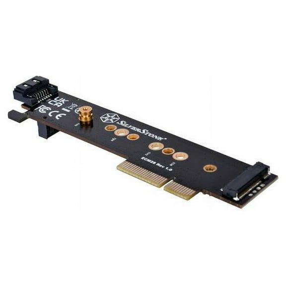 Silverstone ECM28 1 x NVMe & 1 x SATA M.2 SSD to PCIe x4 1U Adapter Card