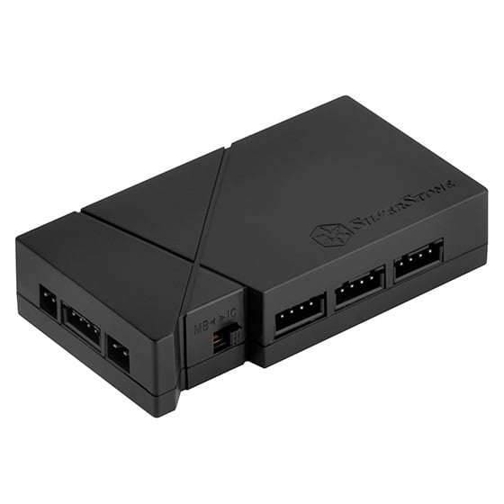 Silverstone Technology Rgb Led 8 Port Hub With 2 Rgb Light Strips For Asus Aura Sync / Msi Mystic Light Sync / Asrock Aura Rgb / Biostar Racing And Others Lsb01