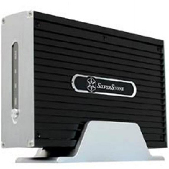 Silverstone Technology 3.5in. Aluminum Dual Function IDE HDD Enclosure with LAN Connection Capability - Black