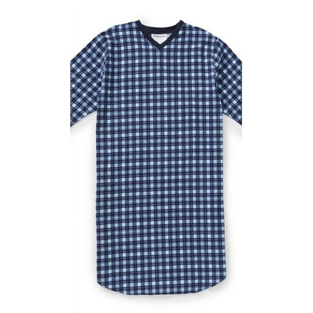 Silvert's Men Open Back Flett Hospital Gown, 3XL, Blue Plaid