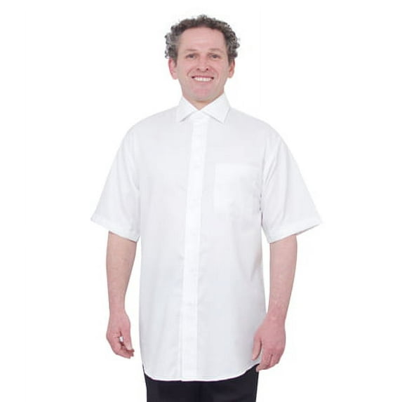 Silvert's Men Sport Shirt Short Sleeve Magnetic Close Top, XL, White