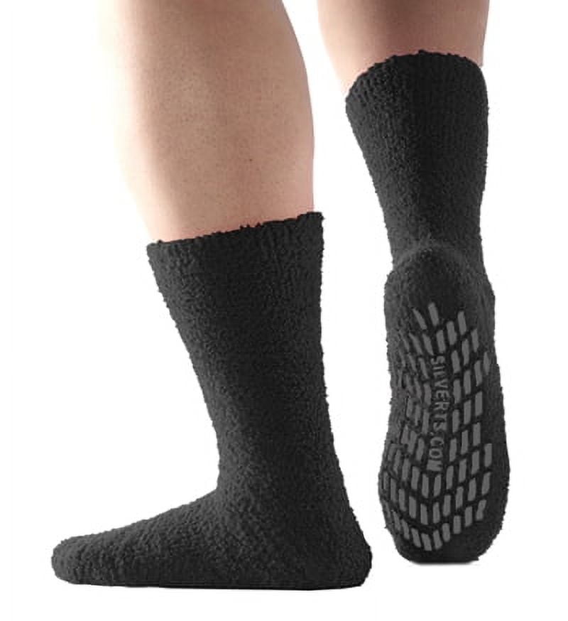 Silvert's Men & Women Slipper Non-Skid Socks, One Size, Navy