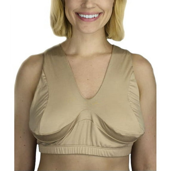 Silverts 189300203 Soft Comfy Wire-Free D to DD Cup Size Sleep & Lounge Bra, Cream - Medium