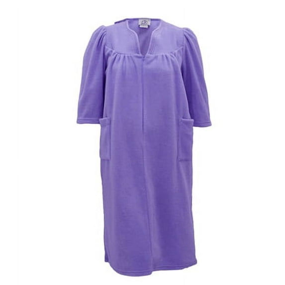 Silverts 264501303 Womens Cozy Open Back Adaptive Fleece Hospital Robe, Light Mauve - Medium