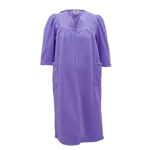 Silverts 264501305 Womens Cozy Open Back Adaptive Fleece Hospital Robe, Light Mauve - Extra Large
