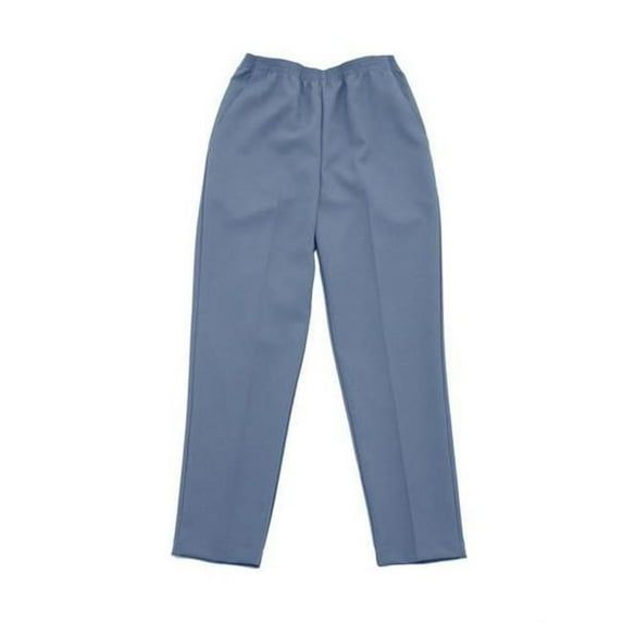Silverts 130903604 Womens Elastic Waist Polyester Pants 2 Pockets & Pull On Slacks for Arthritis for Clothing for Mature Ladies, Chambray - Size 14