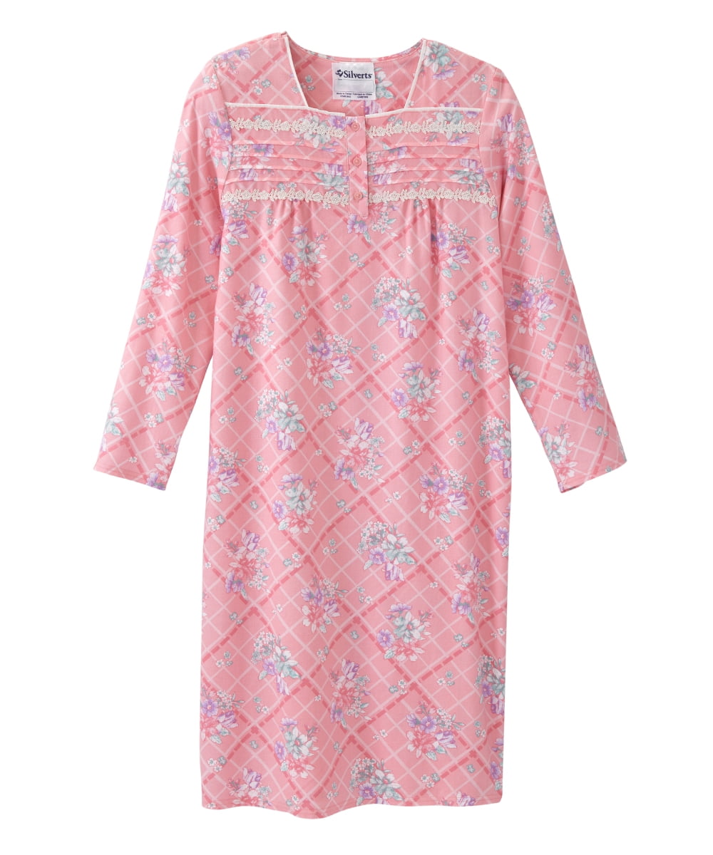 Silvert's Women's Open Back Adaptive 100% Cotton Flannel Hospital Gown With  Snaps - Washy Paisley 3XL - Walmart.com