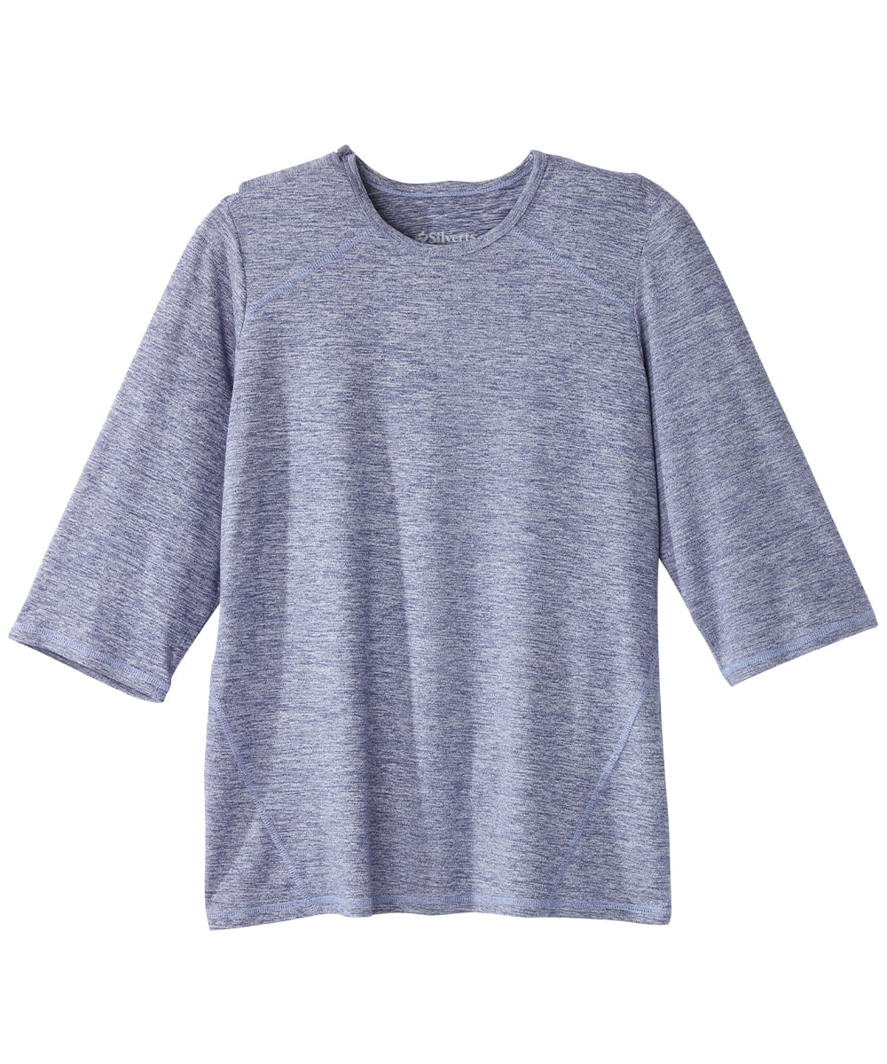 WOMEN'S OPEN BACK LONG SLEEVE TOP, French Blue, T-Shirts & Tops