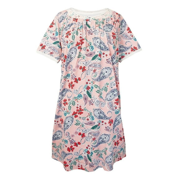 Silvert's Women’s Open Back Adaptive Nightgown - Short Sleeve Nightgown for Seniors