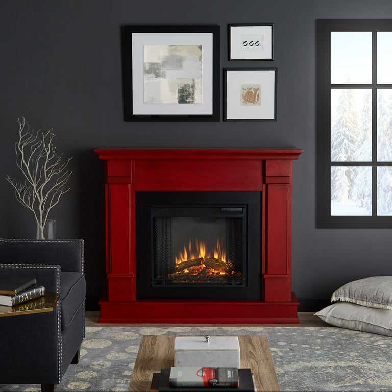 Silverton Electric Fireplace in Rustic Red by Real Flame - Walmart.com