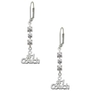 Silvertone #1 Coach Crystal Madison Leverback Earrings