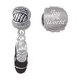 thumbnail image 1 of Silvertone 3-D Black Running Shoe Joy to the World Charm Beads (Set of 2), 1 of 1
