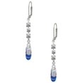 thumbnail image 1 of Silvertone 3-D Blue Running Shoe Crystal Madison Leverback Earrings, 1 of 2