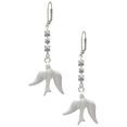 thumbnail image 1 of Silvertone 3-D Dove Crystal Madison Leverback Earrings, 1 of 2