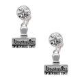 thumbnail image 1 of Silvertone 3-D ''Dream On'' Stamp Clear Crystal Clip On Earrings, 1 of 3