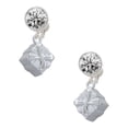 thumbnail image 1 of Silvertone 3-D Present Box with Bow and Crystal Clear Crystal Clip On Earrings, 1 of 3