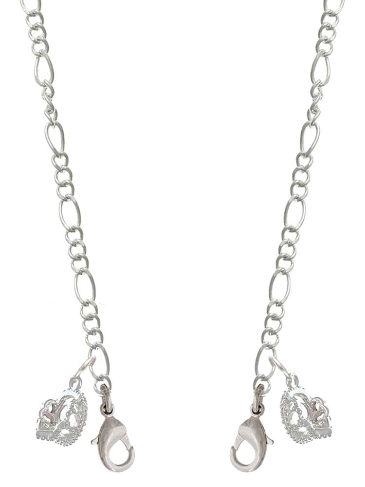 Silvertone 3-D Tiara Silvertone Face Mask Necklace
