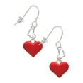 thumbnail image 1 of Silvertone 3-D Translucent Red Puff Heart Heart French Earrings, 1 of 1