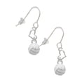 thumbnail image 1 of Silvertone 3-D White Volleyball Heart French Earrings, 1 of 1
