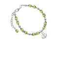 thumbnail image 1 of Silvertone AB Crystal Anchor Lime Green Beaded Bracelet, 1 of 1