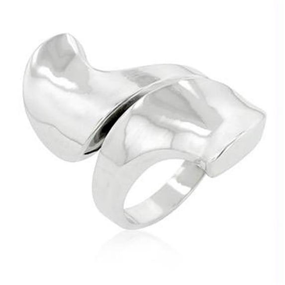 Silvertone Abstract Statement Ring, Size : 05
