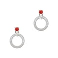 thumbnail image 1 of Silvertone Always My Mother Eternity Ring Red Crystal Post Earrings, 1 of 4